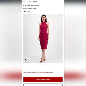 NWT XS Rachel Roy Magenta Halter Sheath Dress